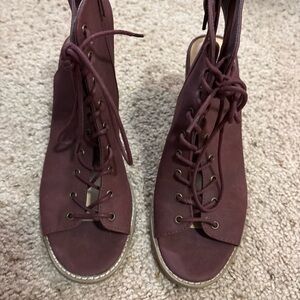 Mossimo Supply Co. Burgundy Lace-Up Boots